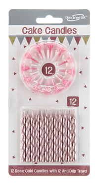 Oaktree 12 Candle/12 Holders Rose Gold 18.5cm
