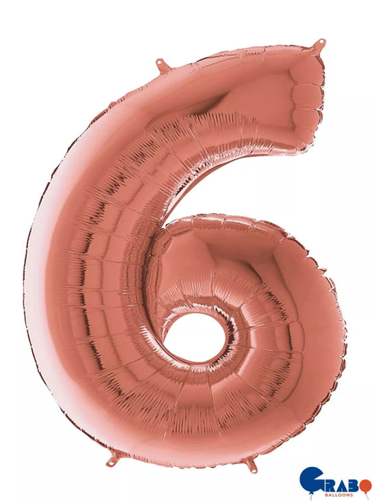 Grabo Foil Balloon Rose Gold 26" Number 6