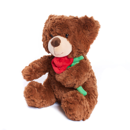 Tiger Feet Soft Toy Bear With Rose Brown 25cm