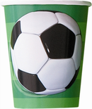 Set of 8 Unique 9oz football-themed paper cups for drinks, featuring football graphics and sturdy paper construction.