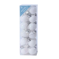 Shatterproof Baubles White 3cm 24 Pack