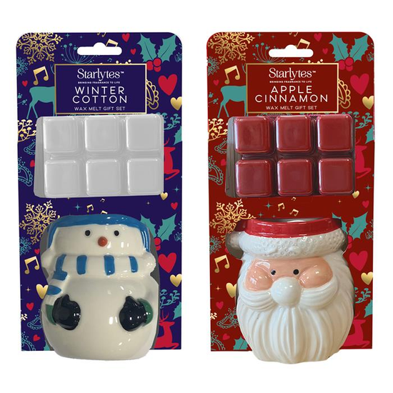 Starlytes 2 Pack Wax Melt Burner Santa & Snowman