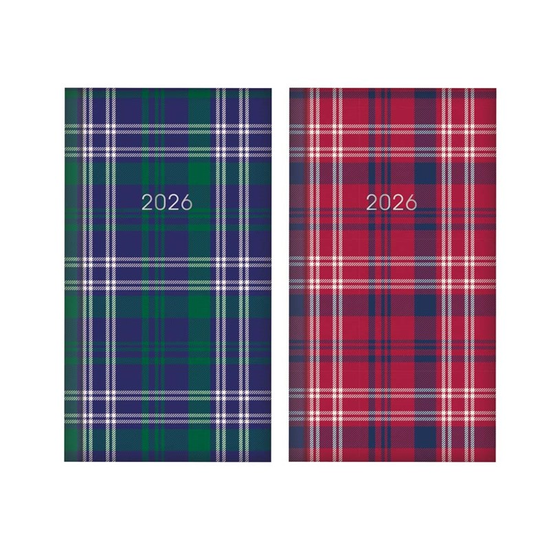 Diary Slim WTV Tartan Paper 2027 18pk