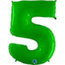 Grabo Foil Balloon Hot Lime Fluo 40" Number 5