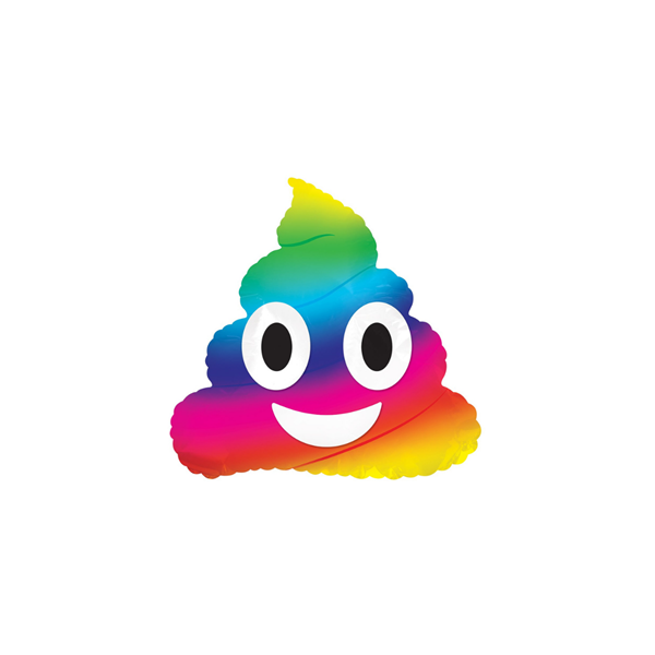 CTI Foil Balloon Rainbow Poop Emoji 9"