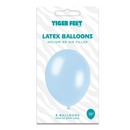 Tiger Feet 6 x 8pk Latex Balloons Light Blue 10