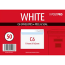 Post Pro Peel & Seal Envelopes C6 114x162mm 50pk