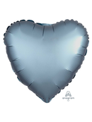 Anagram Satin Luxe Steel Blue 18" Heart Foil