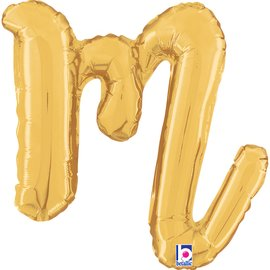Grabo Foil Balloon Gold Script 14" Letter M