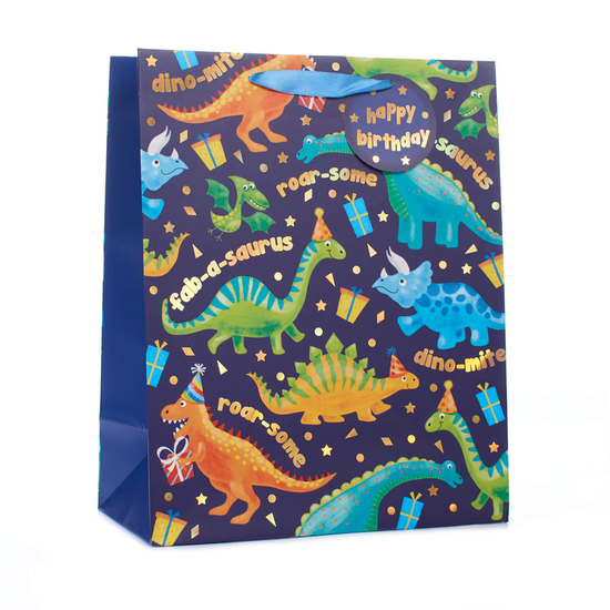 Tiger Feet Gift Bag Dinosaur Large 6pk
