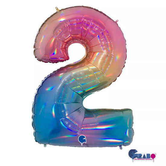Grabo Foil Balloon Rainbow 40" Number 2