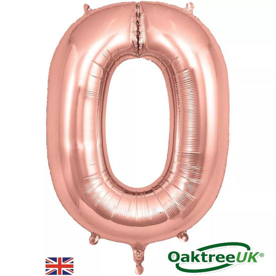 Oaktree Foil Balloon Rose Gold 34" Number 0
