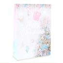 Gift Bag Happy Christmas Pink Large Portrait 12pk