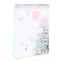 Gift Bag Happy Christmas Pink Large Portrait 12pk