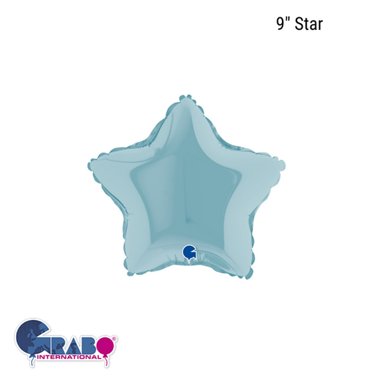 Grabo Foil Balloon Pastel Blue Star 9"