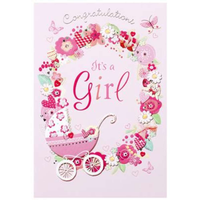 Six Simon Elvin baby cards from the C50 Everyday New Born set, featuring colorful designs for new parents.