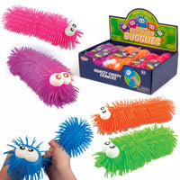 Colorful Blinking Bog Eyed Bugglies toys by One For Fun, featuring vibrant bug designs with blinking eyes in a 12-pack.