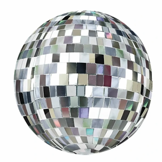 Anagram Foil Balloon Orbz Disco Ball Silver 16
