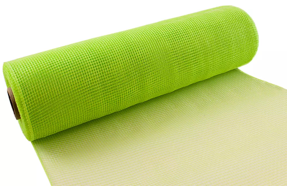 Eleganza Deco Mesh Lime Green 25cm x 9.1m