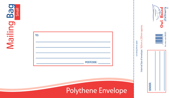 25pk Mailing Bag Small 162x230mm