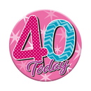 Six small Tiger Feet birthday badges displaying the number 40, perfect for celebrating milestone age events.