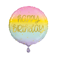 Unique Birthday Pastel Ombre 18" Foil Balloon