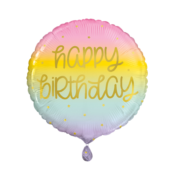 Unique Birthday Pastel Ombre 18" Foil Balloon