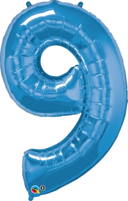 Qualatex Foil Balloon Blue 34" Number 9