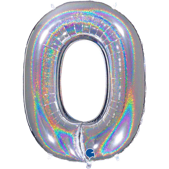 Grabo Foil Holo Glitter Silver 40" Numbers 0 - 9