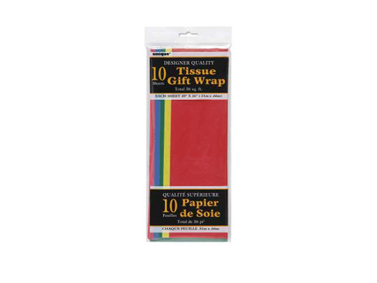 Unique 10 Sheet Tissue Paper Assorted