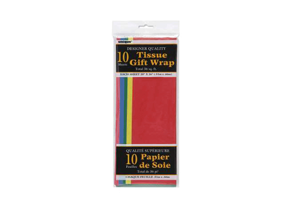 Unique 10 Sheet Tissue Paper Assorted
