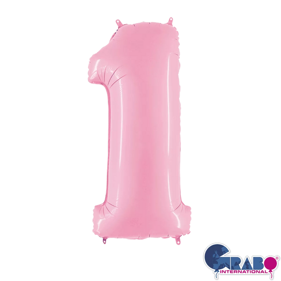 Grabo Foil Balloon Pastel Pink 26" Number 1