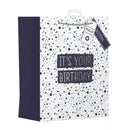 Set of six large terrazzo gift bags by IG Design Group featuring stylish, colorful terrazzo pattern for special occasions.