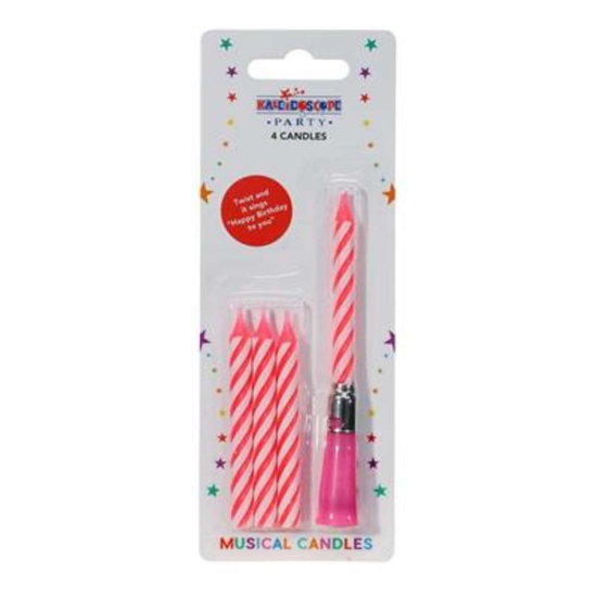 APAC 6 Pack Party Candle Pink Musical