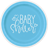Unique 8 Pack Plates Baby Shower Blue 9