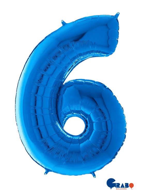 Grabo Foil Balloon Blue 26" Number 6