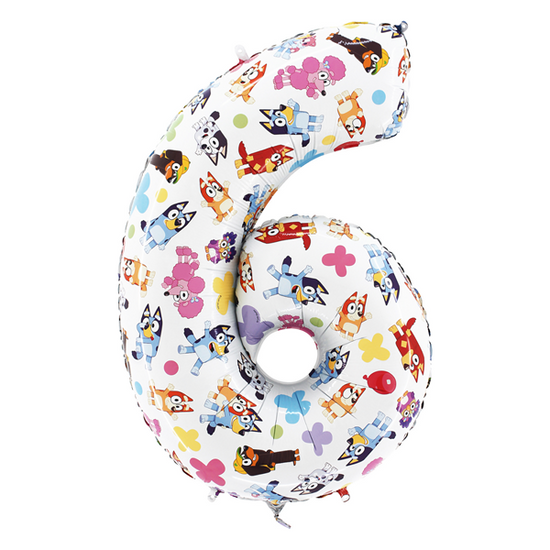 Grabo Foil Balloon Bluey 26" Number 6