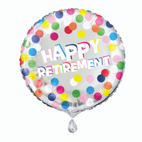 Unique Happy Retirement Dots 18" Foil Balloon
