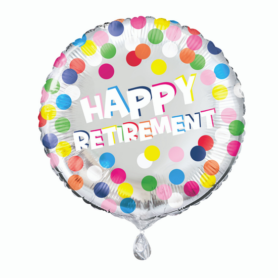 Unique Happy Retirement Dots 18" Foil Balloon