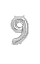 Northstar Foil Balloon Silver 16" Number 9