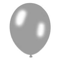 Tiger Feet 6 x 8pk Latex Balloons Silver 10