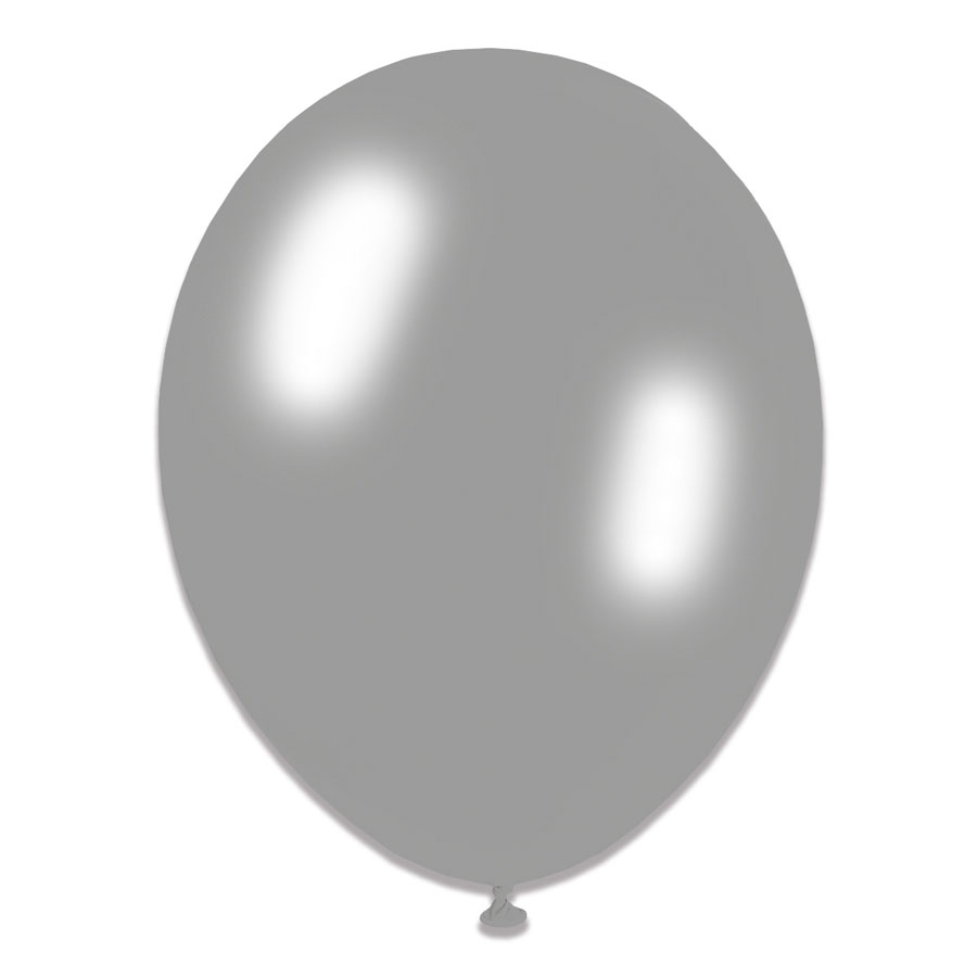 Tiger Feet 6 x 8pk Latex Balloons Silver 10