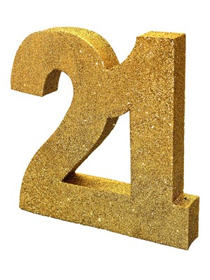 Gold Glitter 21st Birthday Table Decoration