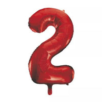 Unique Foil Balloon Red 34" Number 2