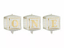 PartyDeco 3-piece foil balloon set with three 13-inch cube-shaped metallic balloons for celebration and decoration.