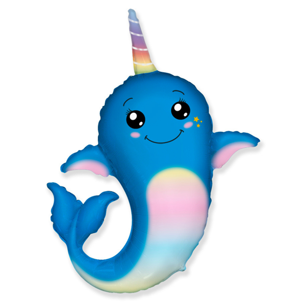 Flexmetal Narwhal Foil 37" Foil Balloon (Loose)