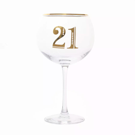 Tiger Feet Art Deco Gin Glass Age 21
