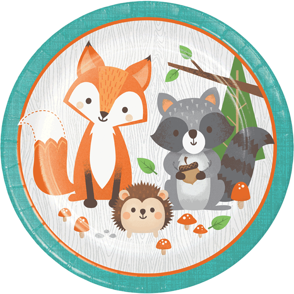 Woodland Animals 23cm Plates 8pk