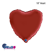 Grabo Foil Balloon Satin Ruby Red Heart 18"