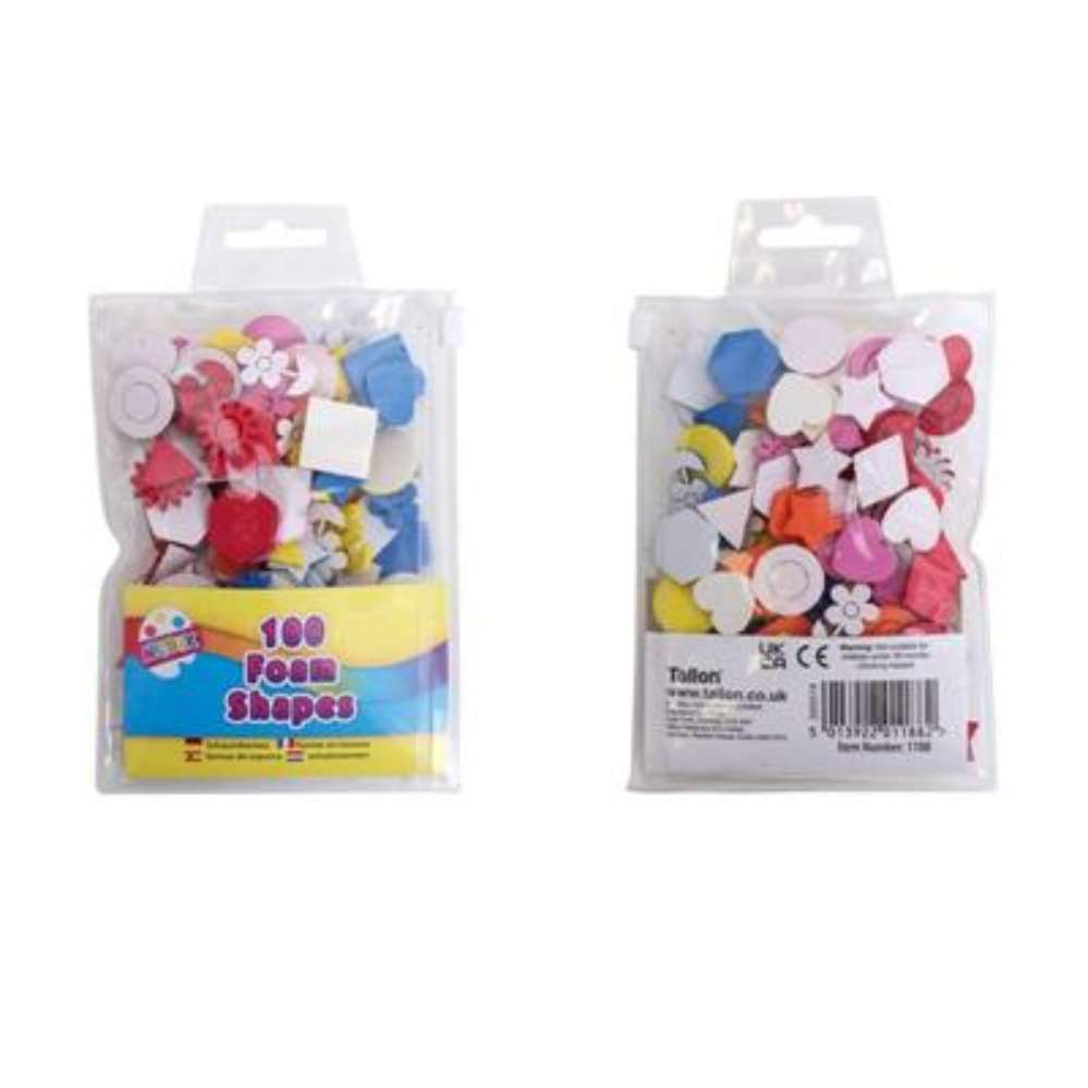 100pk Foam Shapes Assorted